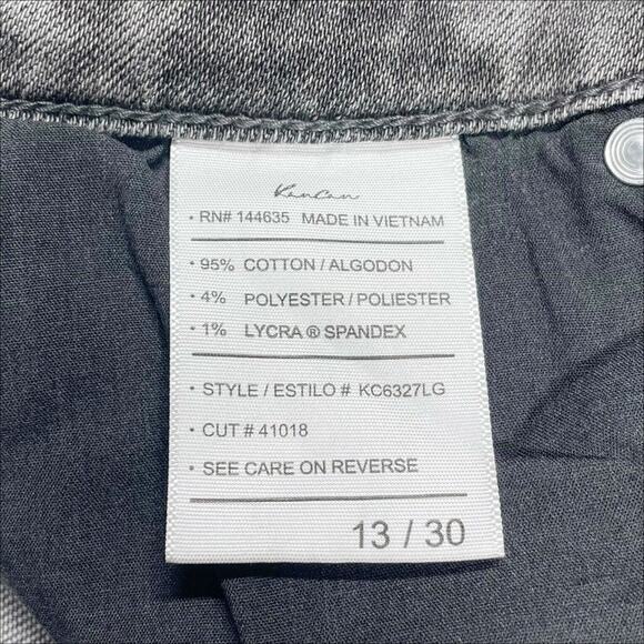 Kancan Harlo Mid Rise Flare Jeans Light Gray Knee Holes Size 13/30 - Picture 9 of 10